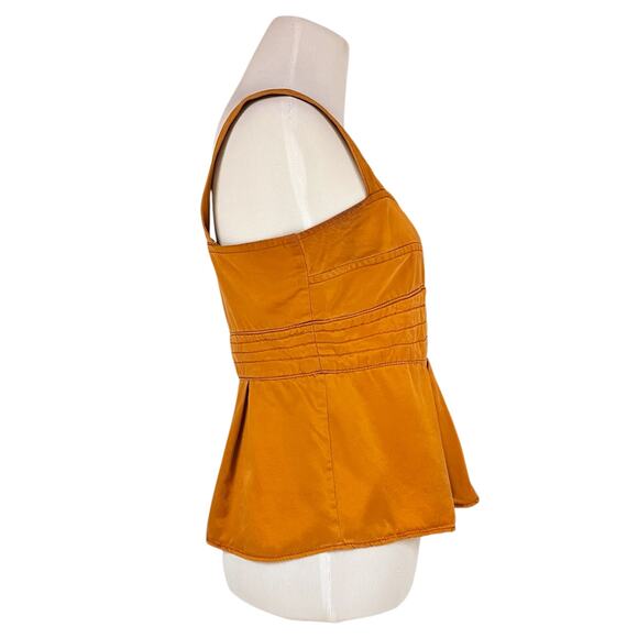 BURBERRY Vintage 90s Silk Babydoll Tank Blouse in Burnt Orange Copper Size 8 - Picture 5 of 11
